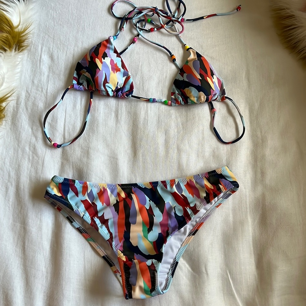 Pattern bikini set